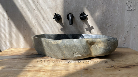 Раковина для ванной Piedra M285 из речного камня  Gris ИНДОНЕЗИЯ 00504511285_6