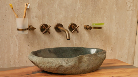 Раковина для ванной Piedra M305 из речного камня  Gris ИНДОНЕЗИЯ 00504511305_5