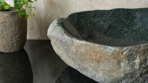 Раковина для ванной Piedra M350 из речного камня  Gris ИНДОНЕЗИЯ 00504511350_9