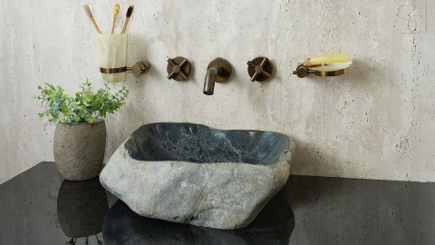 Раковина для ванной Piedra M419 из речного камня  Gris ИНДОНЕЗИЯ 00504511419_7
