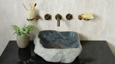 Раковина для ванной Piedra M419 из речного камня  Gris ИНДОНЕЗИЯ 00504511419_8