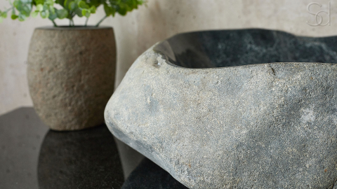 Раковина для ванной Piedra M419 из речного камня  Gris ИНДОНЕЗИЯ 00504511419_9