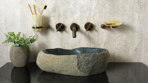 Раковина для ванной Piedra M355 из речного камня  Gris ИНДОНЕЗИЯ 00504511355_3