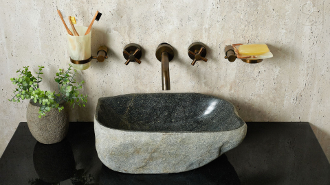 Раковина для ванной Piedra M370 из речного камня  Gris ИНДОНЕЗИЯ 00504511370_8