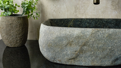 Раковина для ванной Piedra M370 из речного камня  Gris ИНДОНЕЗИЯ 00504511370_9