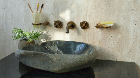 Раковина для ванной Piedra M413 из речного камня  Gris ИНДОНЕЗИЯ 00504511413_7
