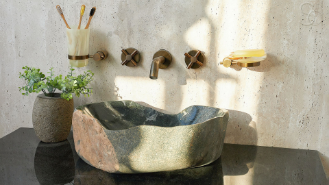Раковина для ванной Piedra M412 из речного камня  Gris ИНДОНЕЗИЯ 00504511412_7