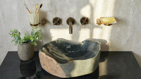 Раковина для ванной Piedra M412 из речного камня  Gris ИНДОНЕЗИЯ 00504511412_8