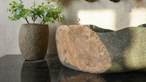 Раковина для ванной Piedra M412 из речного камня  Gris ИНДОНЕЗИЯ 00504511412_9