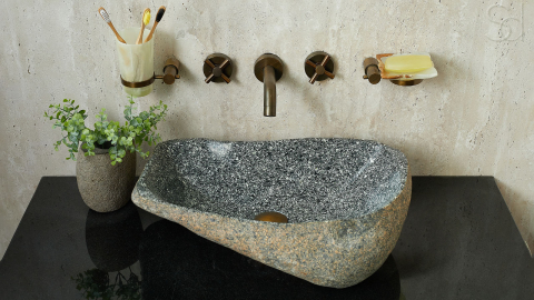 Раковина для ванной Piedra M410 из речного камня  Gris ИНДОНЕЗИЯ 00504511410_8