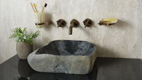 Раковина для ванной Piedra M381 из речного камня  Gris ИНДОНЕЗИЯ 00504511381_3