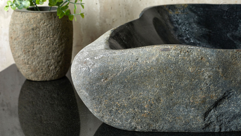 Раковина для ванной Piedra M381 из речного камня  Gris ИНДОНЕЗИЯ 00504511381_5