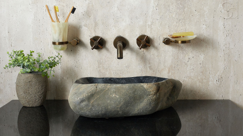 Раковина для ванной Piedra M381 из речного камня  Gris ИНДОНЕЗИЯ 00504511381_6
