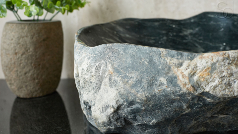 Раковина для ванной Piedra M406 из речного камня  Gris ИНДОНЕЗИЯ 00504511406_6