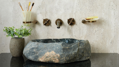 Раковина для ванной Piedra M406 из речного камня  Gris ИНДОНЕЗИЯ 00504511406_7