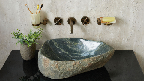 Мойка в ванную Piedra M402 из речного камня  Gris ИНДОНЕЗИЯ 00504511402_3