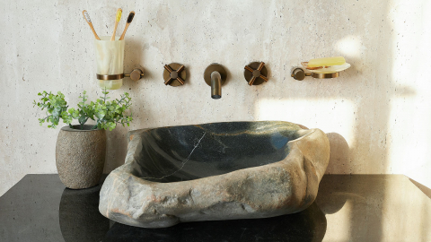 Мойка в ванную Piedra M397 из речного камня  Gris ИНДОНЕЗИЯ 00504511397_3