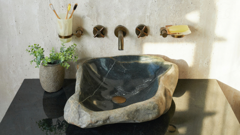 Мойка в ванную Piedra M397 из речного камня  Gris ИНДОНЕЗИЯ 00504511397_4