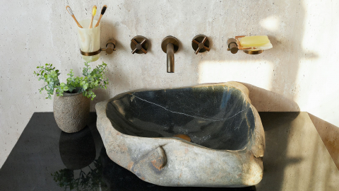 Мойка в ванную Piedra M397 из речного камня  Gris ИНДОНЕЗИЯ 00504511397_8