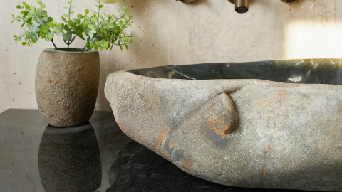 Мойка в ванную Piedra M397 из речного камня  Gris ИНДОНЕЗИЯ 00504511397_9