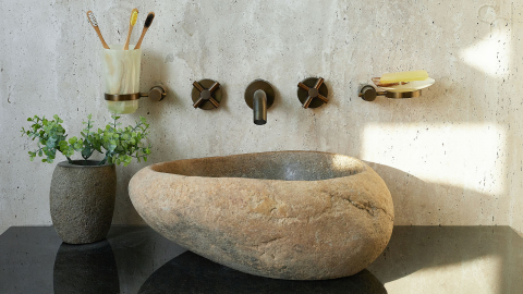 Мойка в ванную Piedra M441 из речного камня  Gris ИНДОНЕЗИЯ 00504511441_6