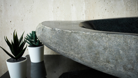 Мойка в ванную Piedra M455 из речного камня  Gris ИНДОНЕЗИЯ 00504511455_4