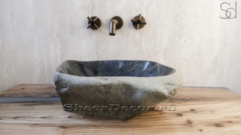 Мойка в ванную Piedra M40 из речного камня  Gris ИНДОНЕЗИЯ 0050451140_2