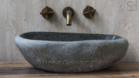 Мойка в ванную Piedra M115 из речного камня  Gris ИНДОНЕЗИЯ 00504511115_2