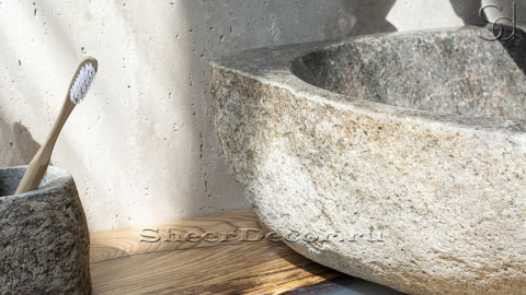 Мойка в ванную Piedra M203 из речного камня  Lima ИНДОНЕЗИЯ 00542511203_3