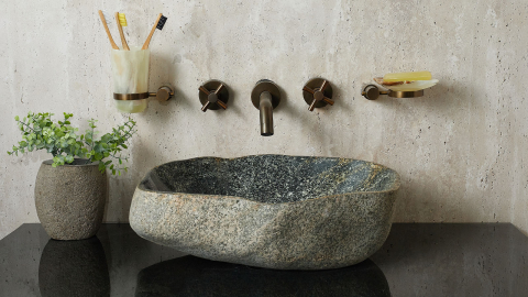 Мойка в ванную Piedra M416 из речного камня  Lima ИНДОНЕЗИЯ 00542511416_3