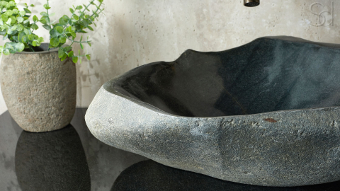 Мойка в ванную Piedra M315 из речного камня  Negro ИНДОНЕЗИЯ 00506911315_5