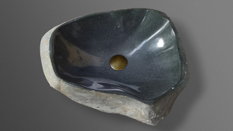 Раковина для ванной Piedra M334 из речного камня  Negro ИНДОНЕЗИЯ 00506911334_1