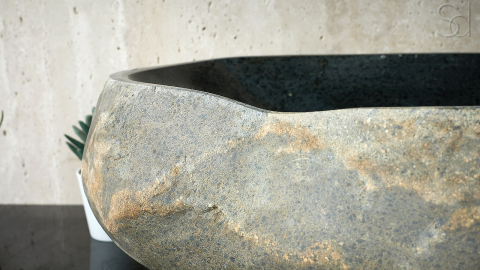 Мойка в ванную Piedra M345 из речного камня  Negro ИНДОНЕЗИЯ 00506911345_4