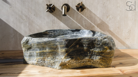 Мойка в ванную Piedra M35 из речного камня  Negro ИНДОНЕЗИЯ 0050691135_2
