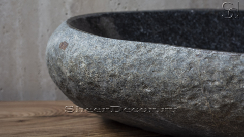 Мойка в ванную Piedra M102 из речного камня  Negro ИНДОНЕЗИЯ 00506911102_3