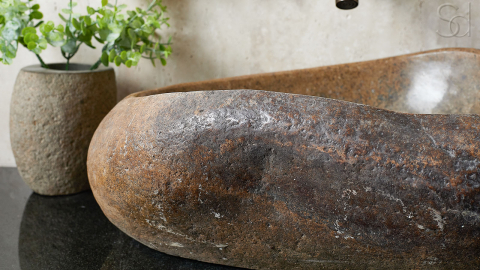 Мойка в ванную Piedra M56 из речного камня  Rosa ИНДОНЕЗИЯ 0054241156_9