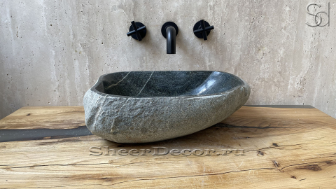 Мойка в ванную Piedra M302 из речного камня  Verde ИНДОНЕЗИЯ 00503011302_2
