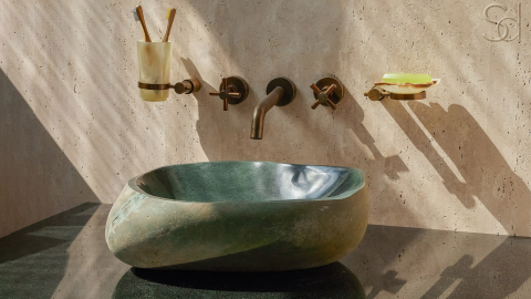 Мойка в ванную Piedra M349 из речного камня  Verde ИНДОНЕЗИЯ 00503011349_6