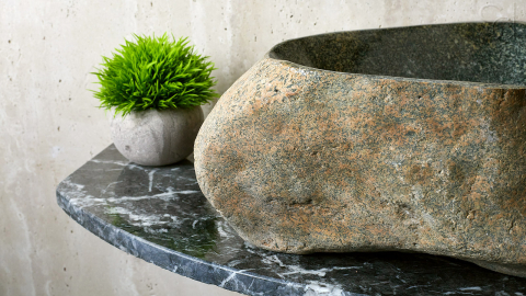Мойка в ванную Piedra M370 из речного камня  Verde ИНДОНЕЗИЯ 00503011370_9