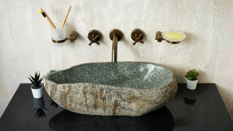 Мойка в ванную Piedra M409 из речного камня  Verde ИНДОНЕЗИЯ 00503011409_3