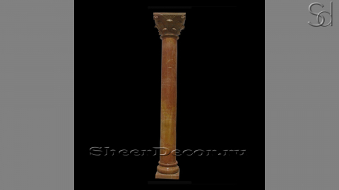 Мраморная колонна Pillar Fiorame из камня Rosso Sole в сборе _1