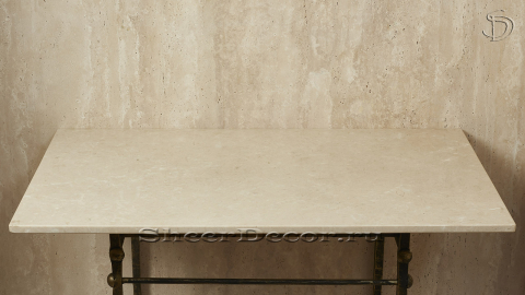 Мраморная столешница прямоугольной формы RecTop из бежевого камня Crema Marfil_1