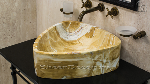 Мраморная раковина Revia из желтого камня Sequoia БРАЗИЛИЯ 177026111 для ванной комнаты_3