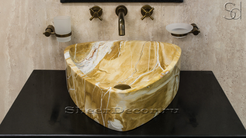 Мраморная раковина Revia из желтого камня Sequoia БРАЗИЛИЯ 177026111 для ванной комнаты_5