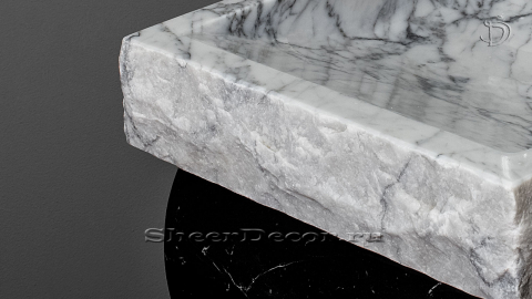 Белая раковина Rock из натурального мрамора Bianco Carrara ИТАЛИЯ 035005311 для ванной комнаты_2
