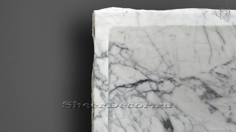 Белая раковина Rock из натурального мрамора Bianco Carrara ИТАЛИЯ 035005311 для ванной комнаты_5