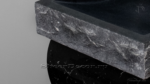 Черная раковина Rock из натурального гранита Carbon ИНДОНЕЗИЯ 035008311 для ванной комнаты_2