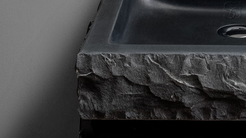 Базальтовая раковина Rock из черного камня Mongolian Black ИНДОНЕЗИЯ 035031311 для ванной комнаты_4
