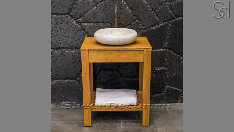 Мраморная раковина Ronda из перламутрового камня White Jade ИНДИЯ 003068111 для ванной комнаты_6