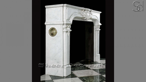Мраморный портал белого цвета для отделки камина Rosabel из натурального камня Bianco Extra 172111401_1